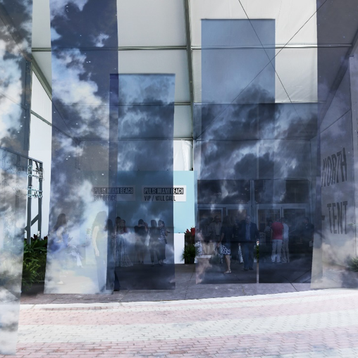 Miya Ando, Moonlit Clouds , 2018, Silk, Dimensions variable, Courtesy of the artist and Sundaram Tagore Gallery, booth S-101 PROJECTS Special Commission supported by PULSE’s Official Shipping and Logistics Partner , TBS Tramo, Inc.