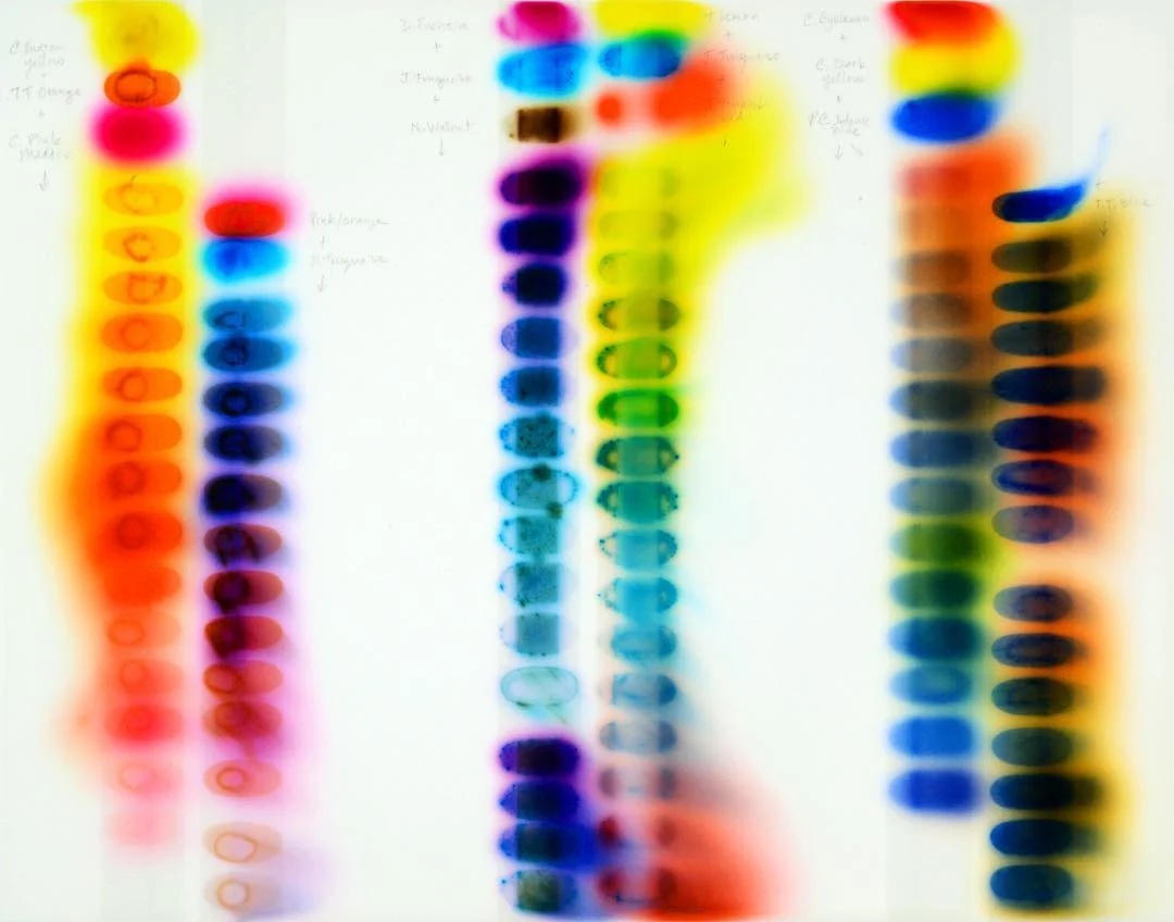 Jaq Chartier, ‘6 Color Strands (study)’, acrylic, dyes, stains and spray paint on panel, 11 x 14 in.