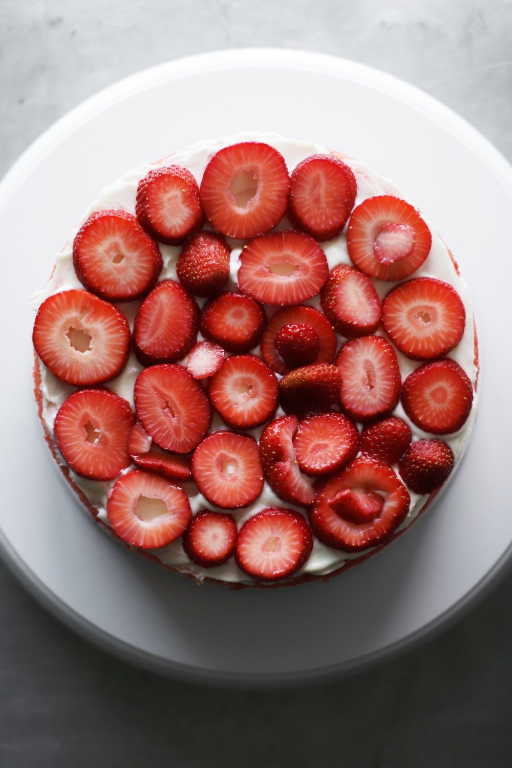 strawberry rose cake