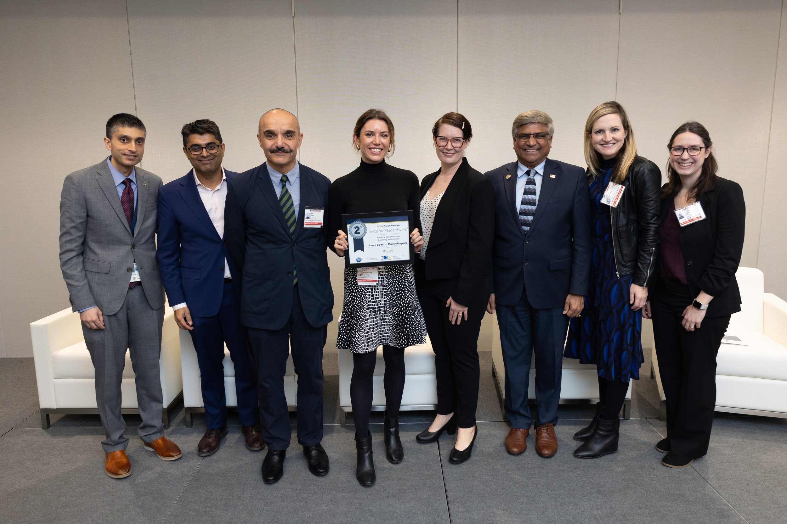 OLIVIA LEVENSON AND SEP RIAHI ACCEPTING THE NATIONAL SCIENCE FOUNDATION VITAL PRIZE AWARD - DC, FEB '24