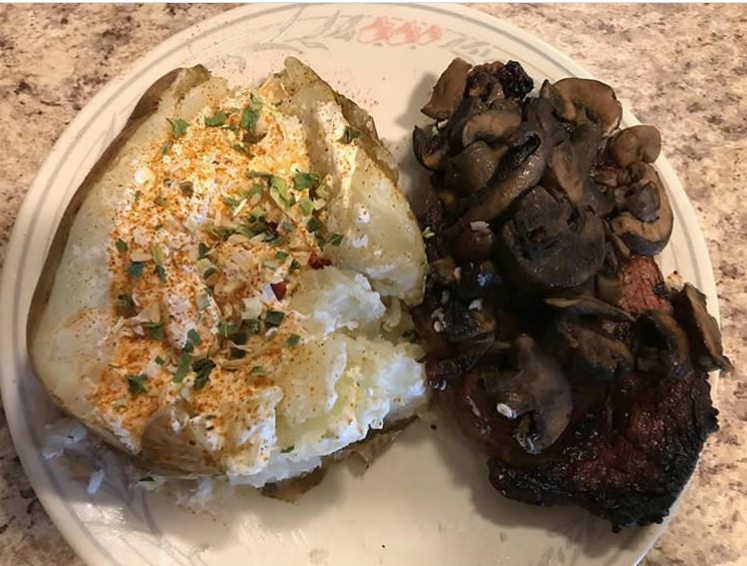 Stuffed Baked Potato with Mushroom Steak, Brent Wyble 