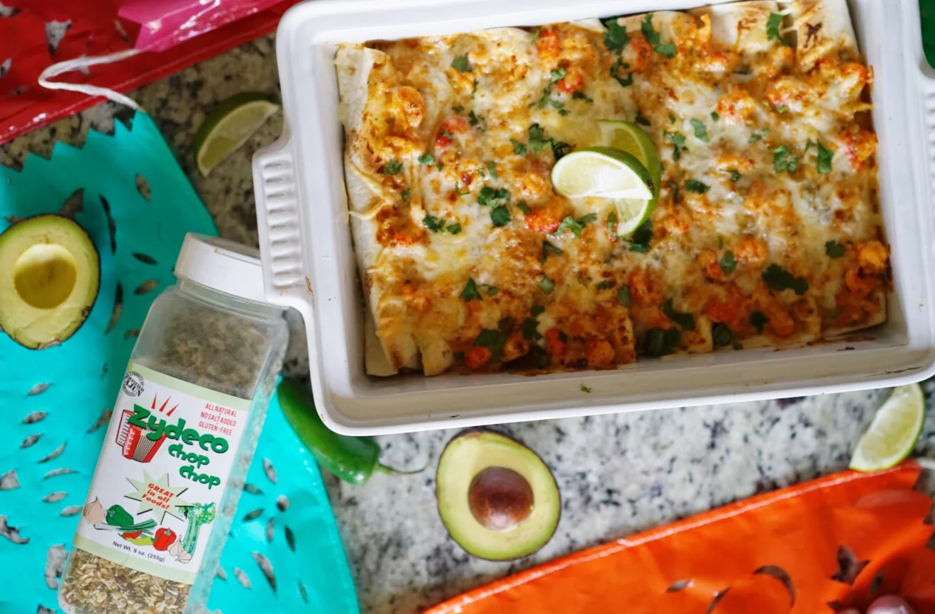 Zydeco Chop Chop Crawfish Enchiladas