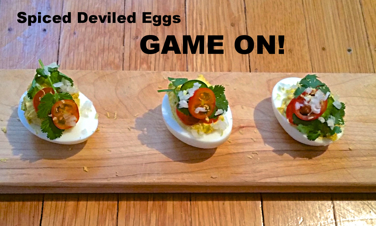 Indian Spiced Deviled Eggs for a Superbowl Party (or Not)