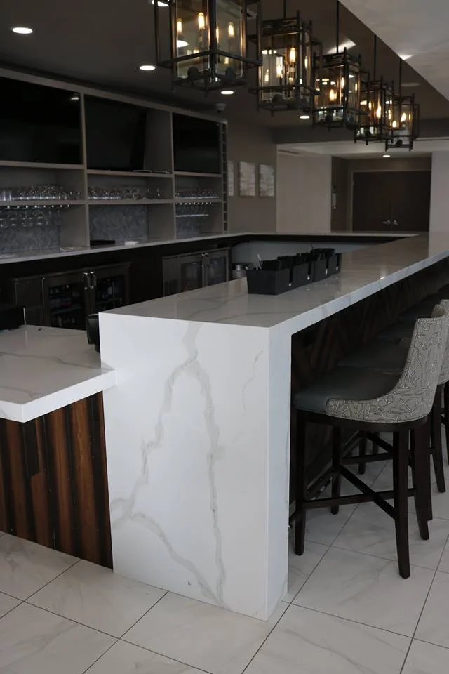 Calacatta Gold 3cm with Waterfall Edge Quartz