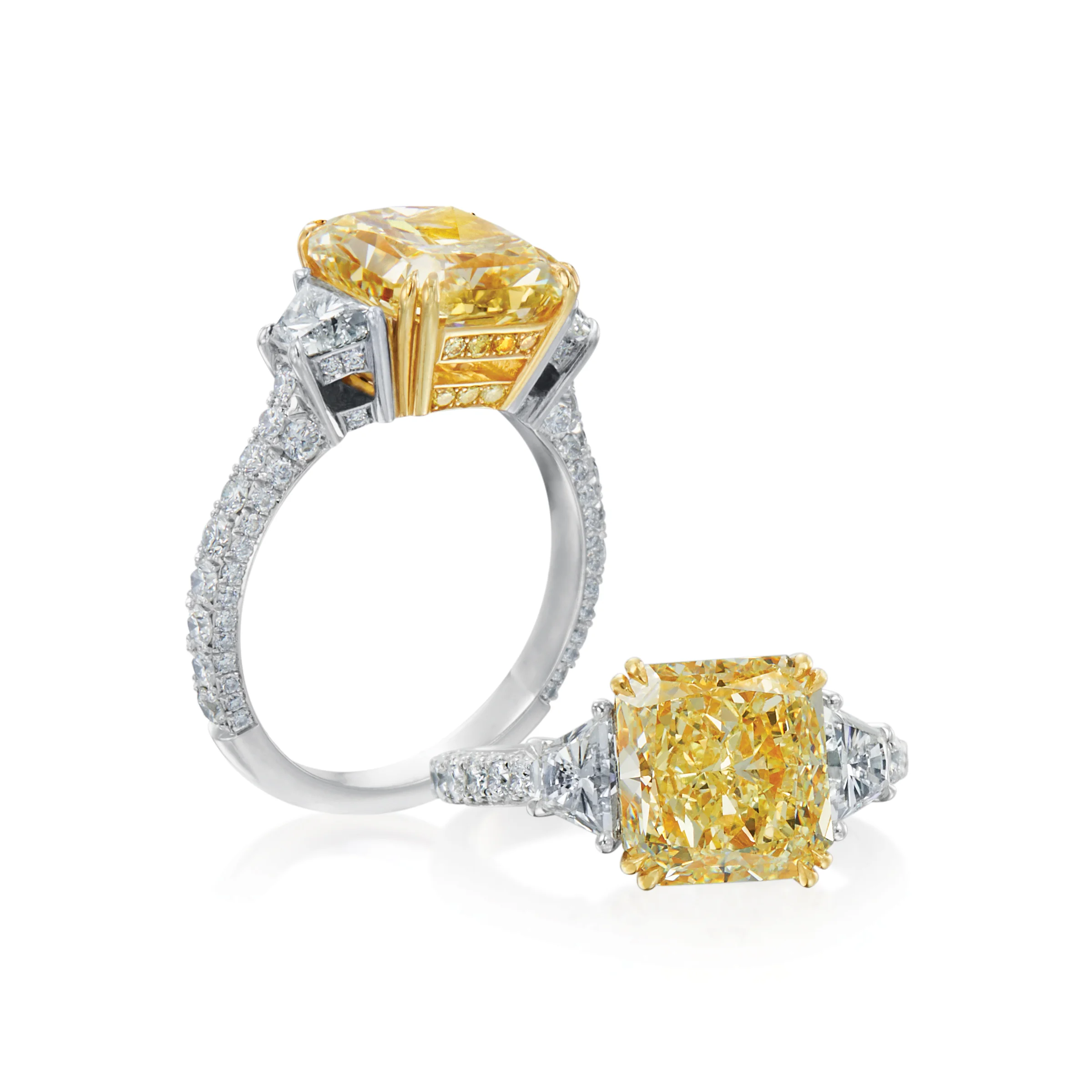 Radiant Cut Fancy Yellow Diamond Ring