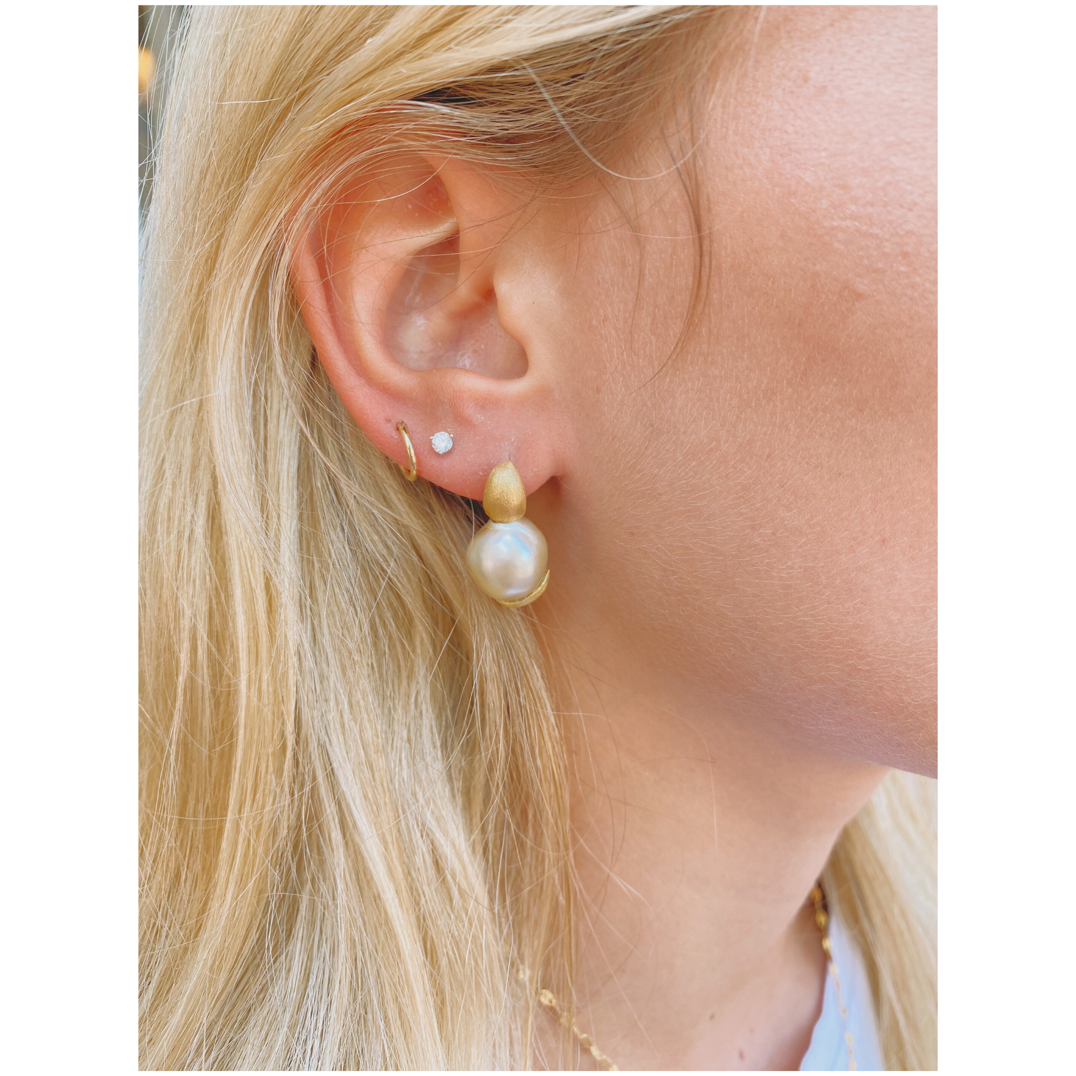 15-25mm huge black south sea baroque pearl earrings REAL party torus new dangler 