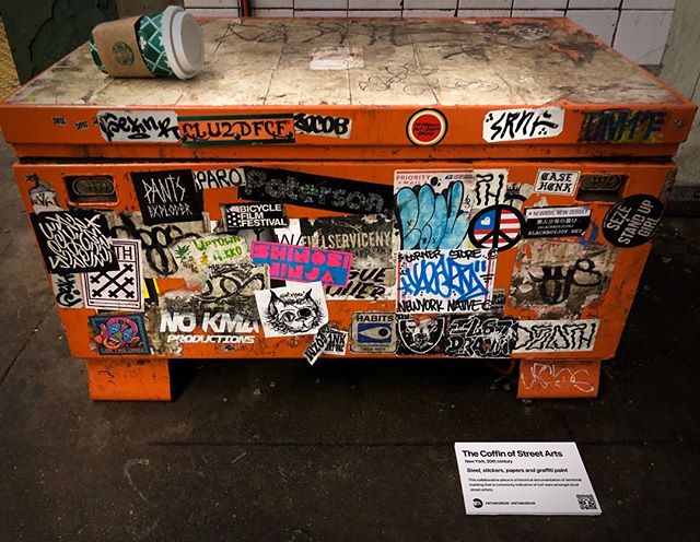 Title: The Coffin of Street Arts, Bedford Ave, NY

This collaborative piece is a historical documentation of territorial marking that is commonly indicative of turf wars amongst local street artists.
.
&ldquo;MTA is not just old. It&rsquo;s the histo