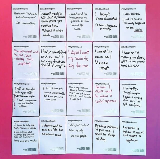 Heartbreaking #WhyIDidntReport stories from @arianavegana .
.
#wehearyou #webelieveyou #empowerment #youarenotalone #believesurvivors #yourvoicematters #believewomen #feminism #metoo #metoomovement #sexualabuse #sexualassault #voiceup #speakup #donal