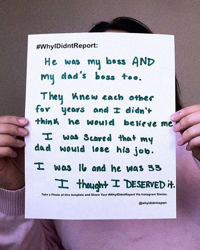 Heartbreaking #WhyIDidntReport story from a brave survivor @samaanthavalle .
.
#wehearyou #webelieveyou #empowerment #youarenotalone #believesurvivors #yourvoicematters #believewomen #feminism #metoo #metoomovement #sexualabuse #sexualassault #voiceu