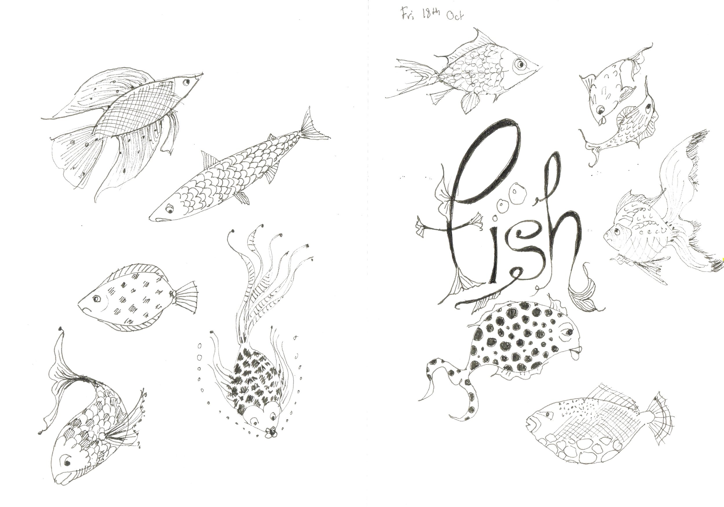 Fish Studies - Fineline Pen
