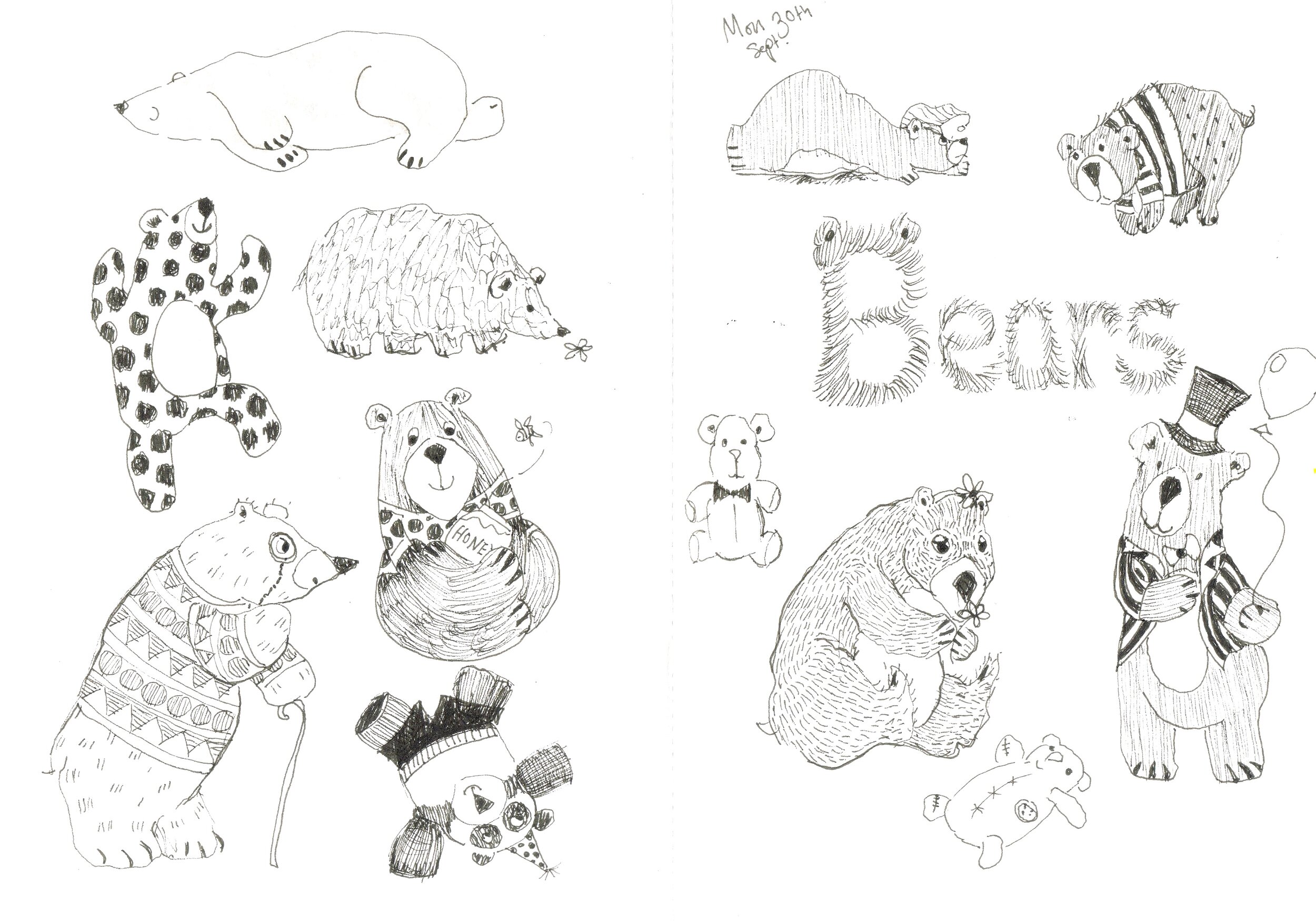 Bear Studies - Fineline Pen