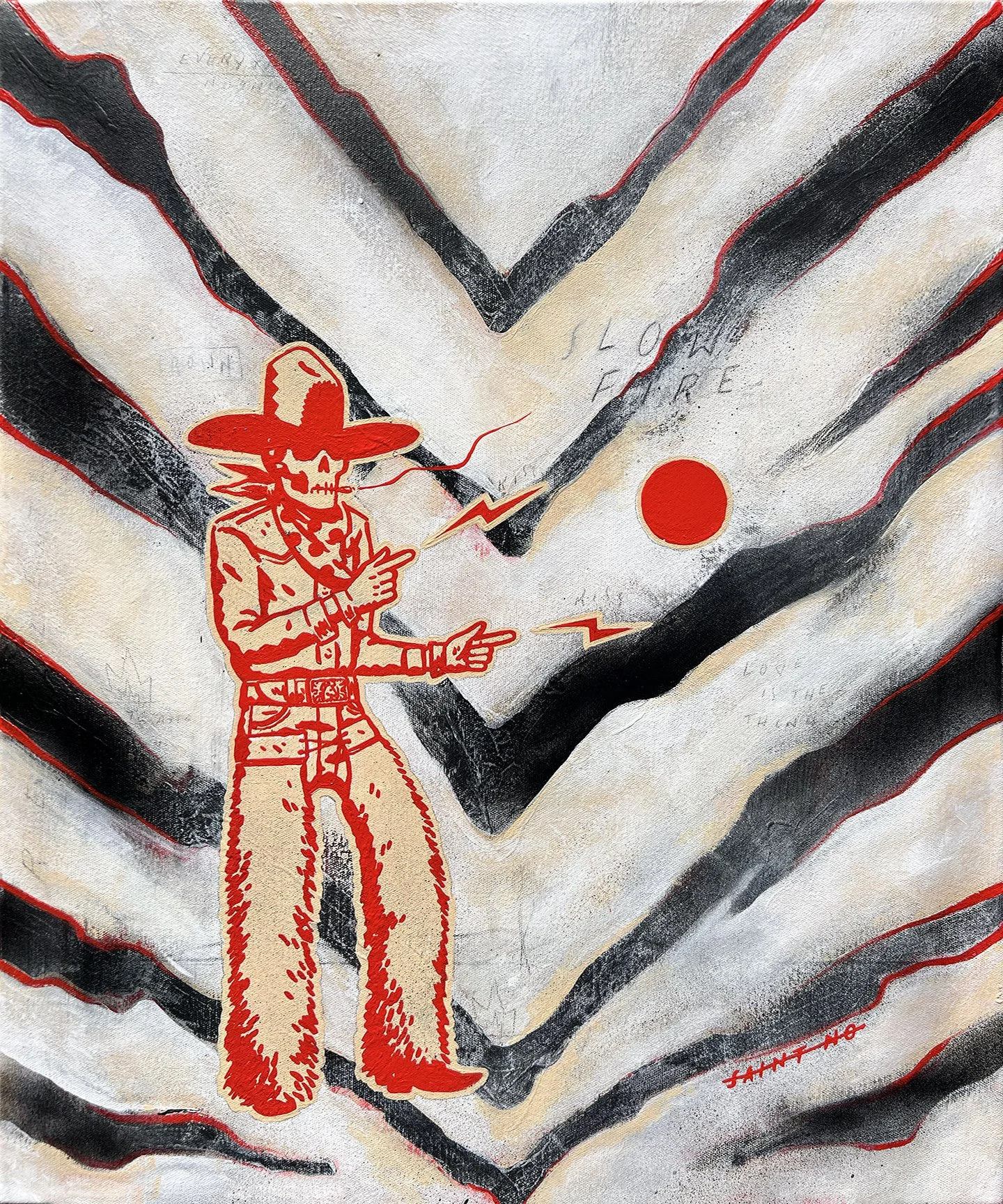 20x24” acrylic, pencil, gesso, and enamel, on canvas $3000 (unframed)