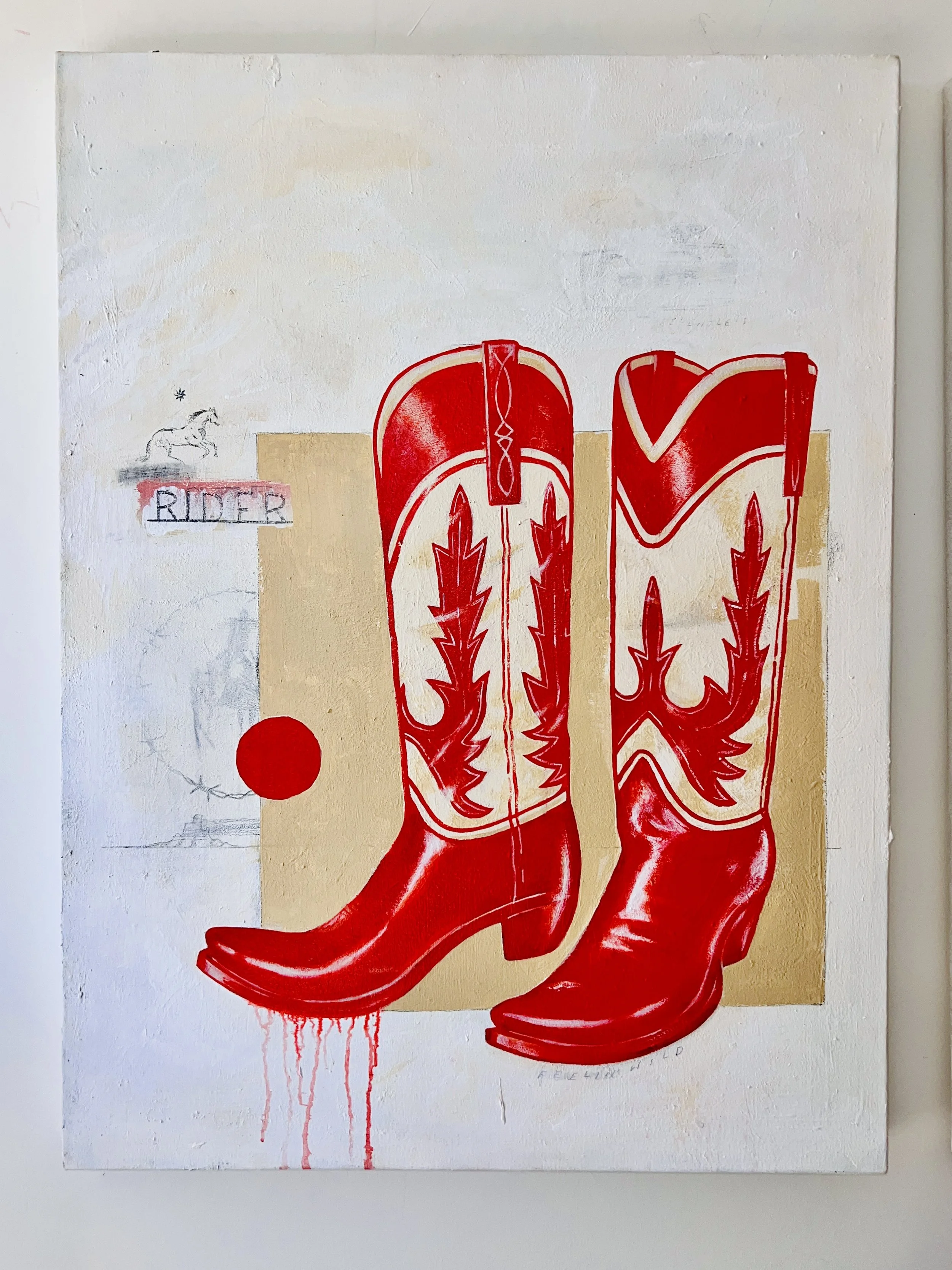 Put Your Red Boots On,Baby, Giddy up -30x42x2" 