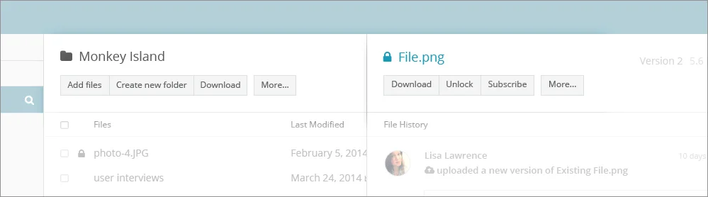When a file or folder was locked the “Lock” button would change to read “Unlock” and the icon of that item reflected the locked state.