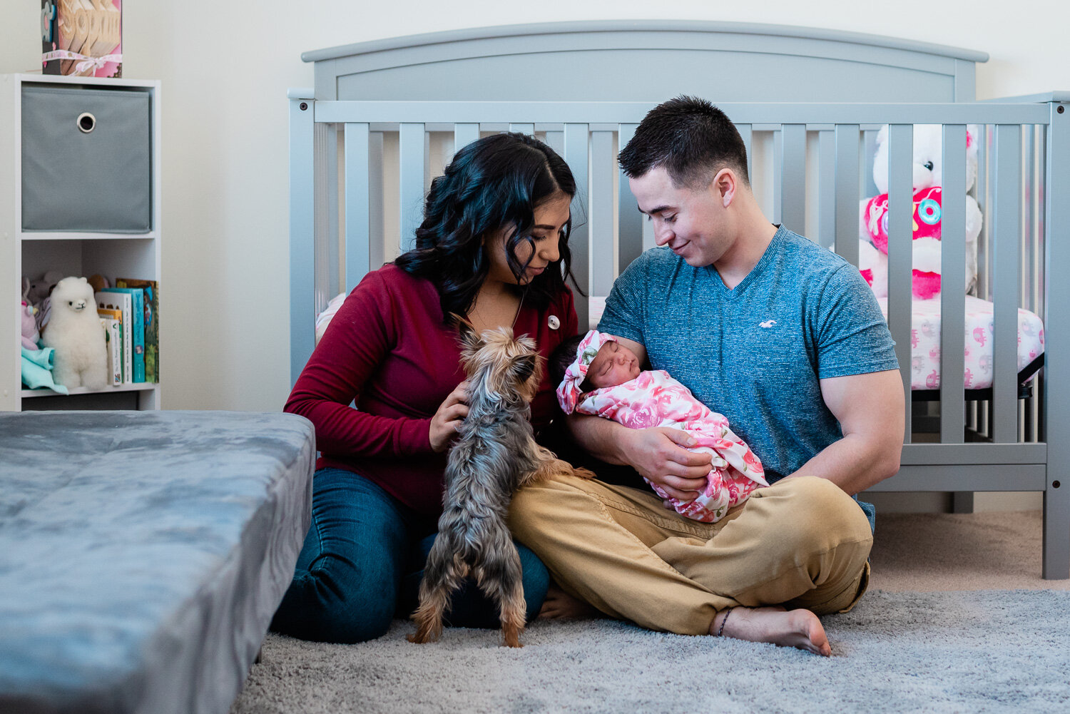 lifestyle newborn photographer in Watertown, NY - family of 4 being cozy.jpg