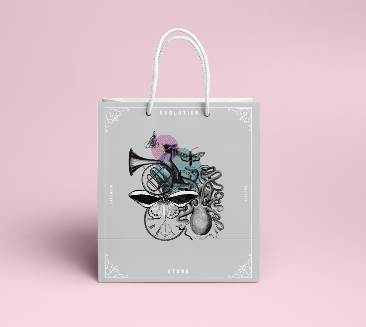 Branding concept for a children's store/museum specializing in scientific marvels and natural history. 