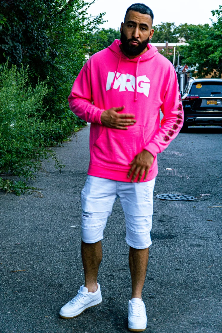 MRG x TF u003cbr/u003eNeon Pink/ Snow White Hoodie Sweater — Westvilla Music