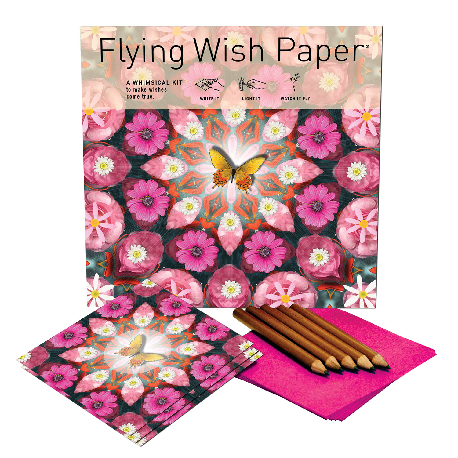 PINK BUTTERFLY Large Kit — FLYING WISH PAPER