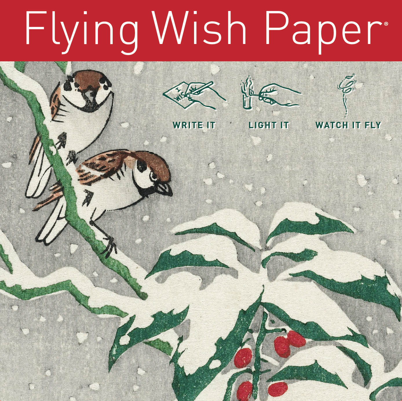 Flying Wish Paper Purple Snow, Large