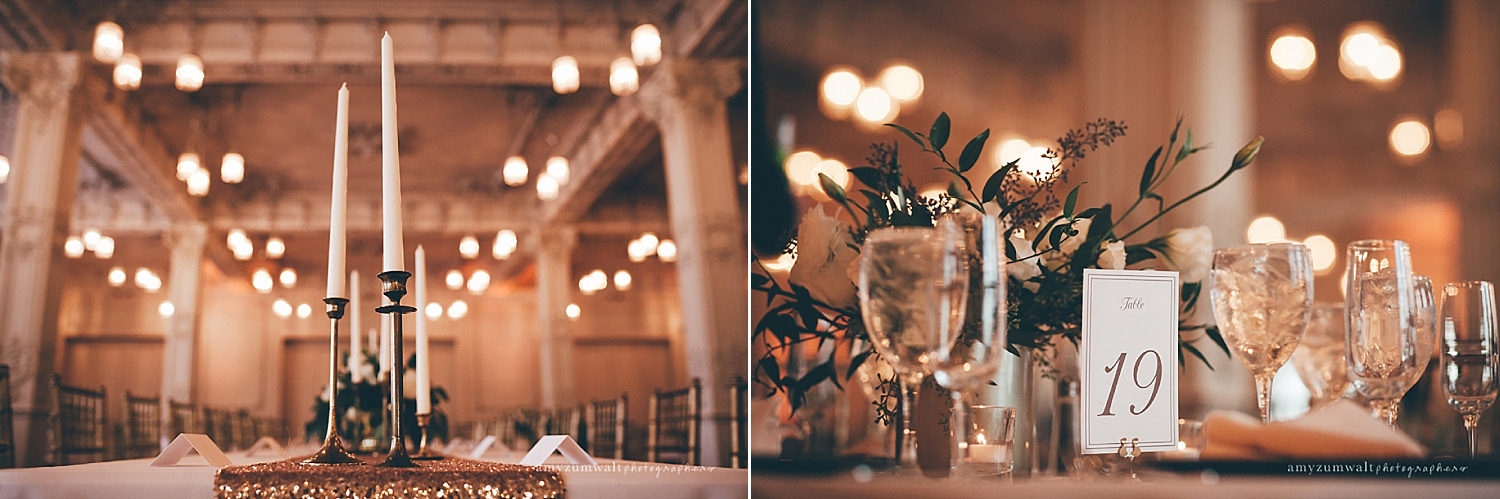 Dallas Scottish Rite Library and Museum wedding crystal ballroom table number and tapered candles