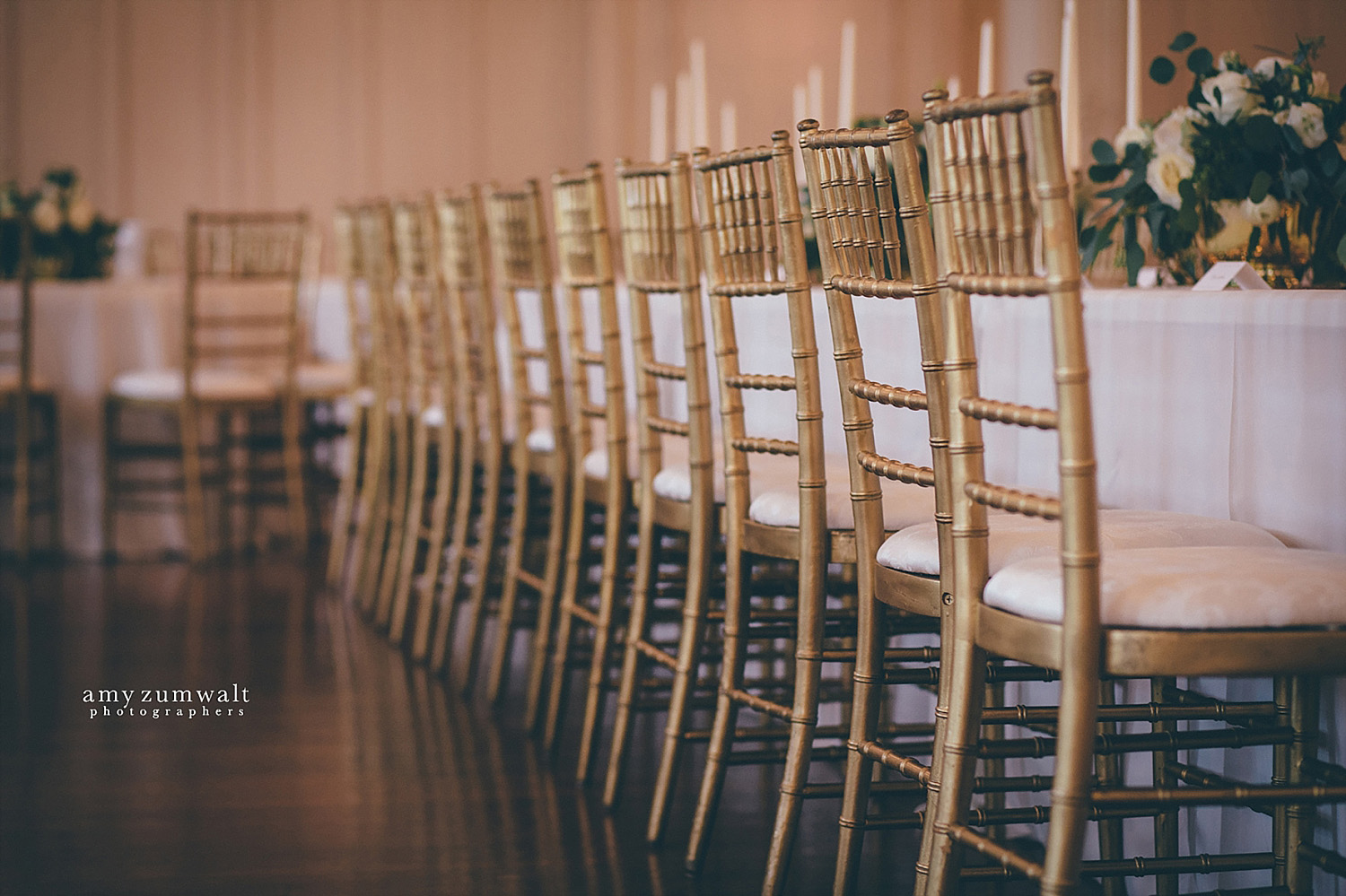 Dallas Scottish Rite Library and Museum wedding crystal ballroom gold chivari chairs