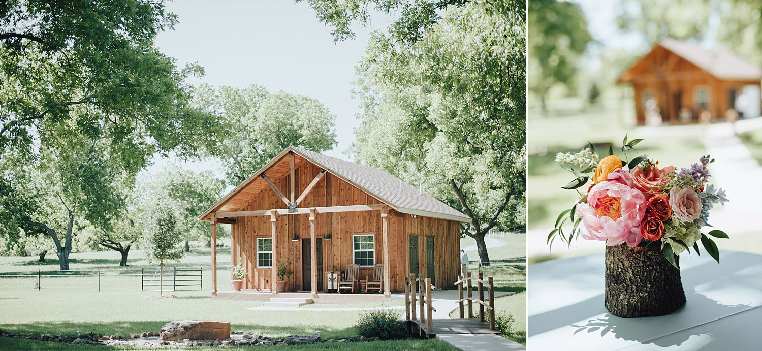 The Orchard Azle wedding groom's cabin