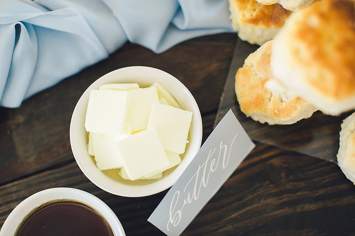 Butter for Southern wedding biscuit bar