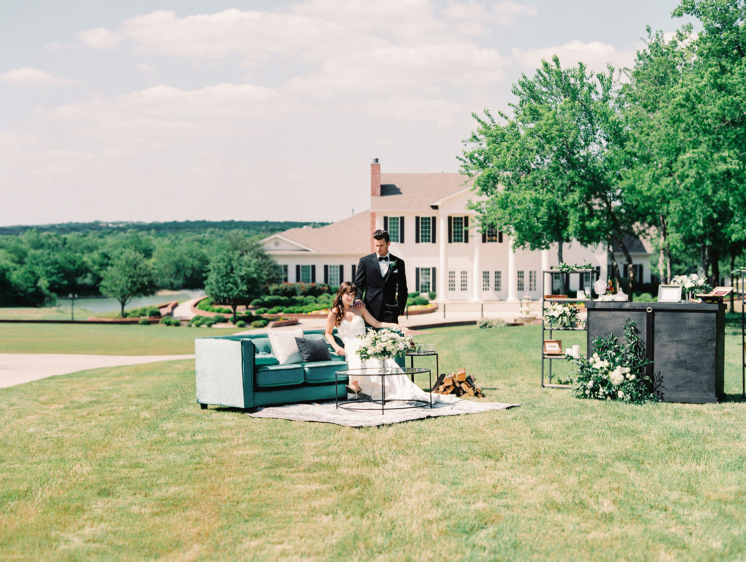 Brides of North Texas Cigar Lounge styled shoot at the Mileston in Denton TX