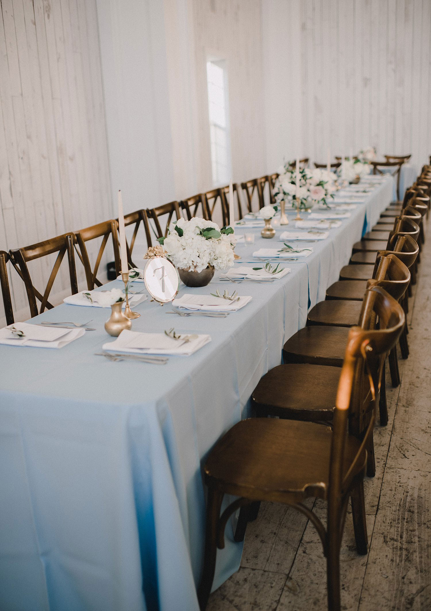 Long rectangle table with tapered candles