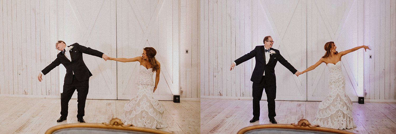 Bride and dad dancing at wedding