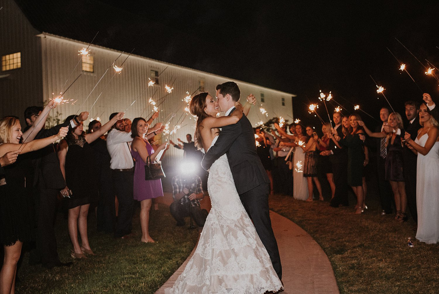 White Sparrow Barn sparkler exit