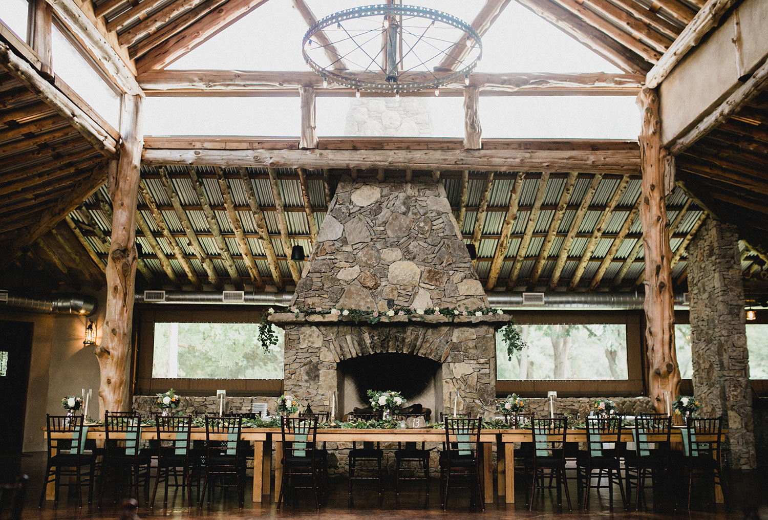 Fort Worth wedding venue Brooks at Weatherford event venue stone fireplace