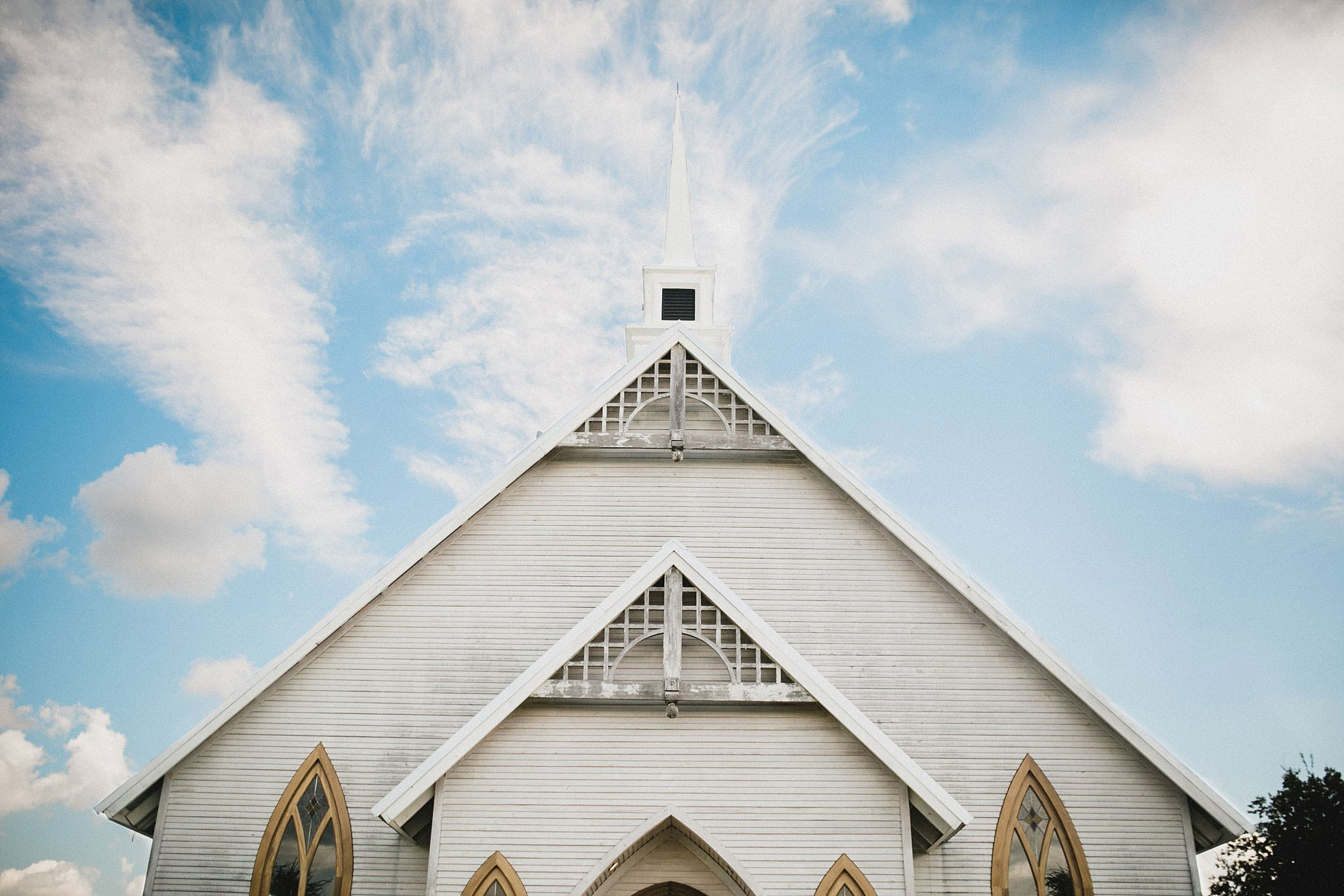 White wedding chapel steeple