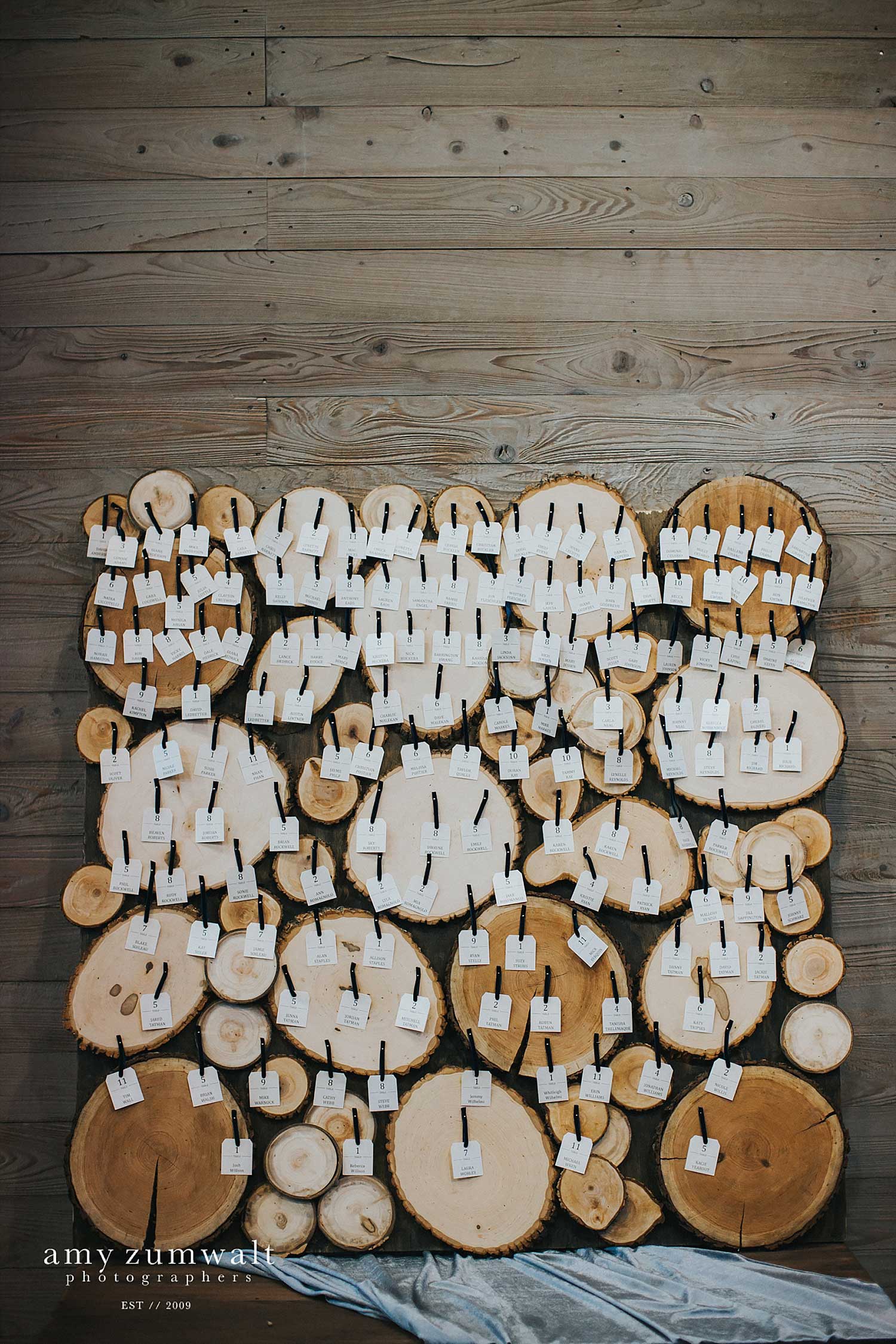 Wood stump seating chart