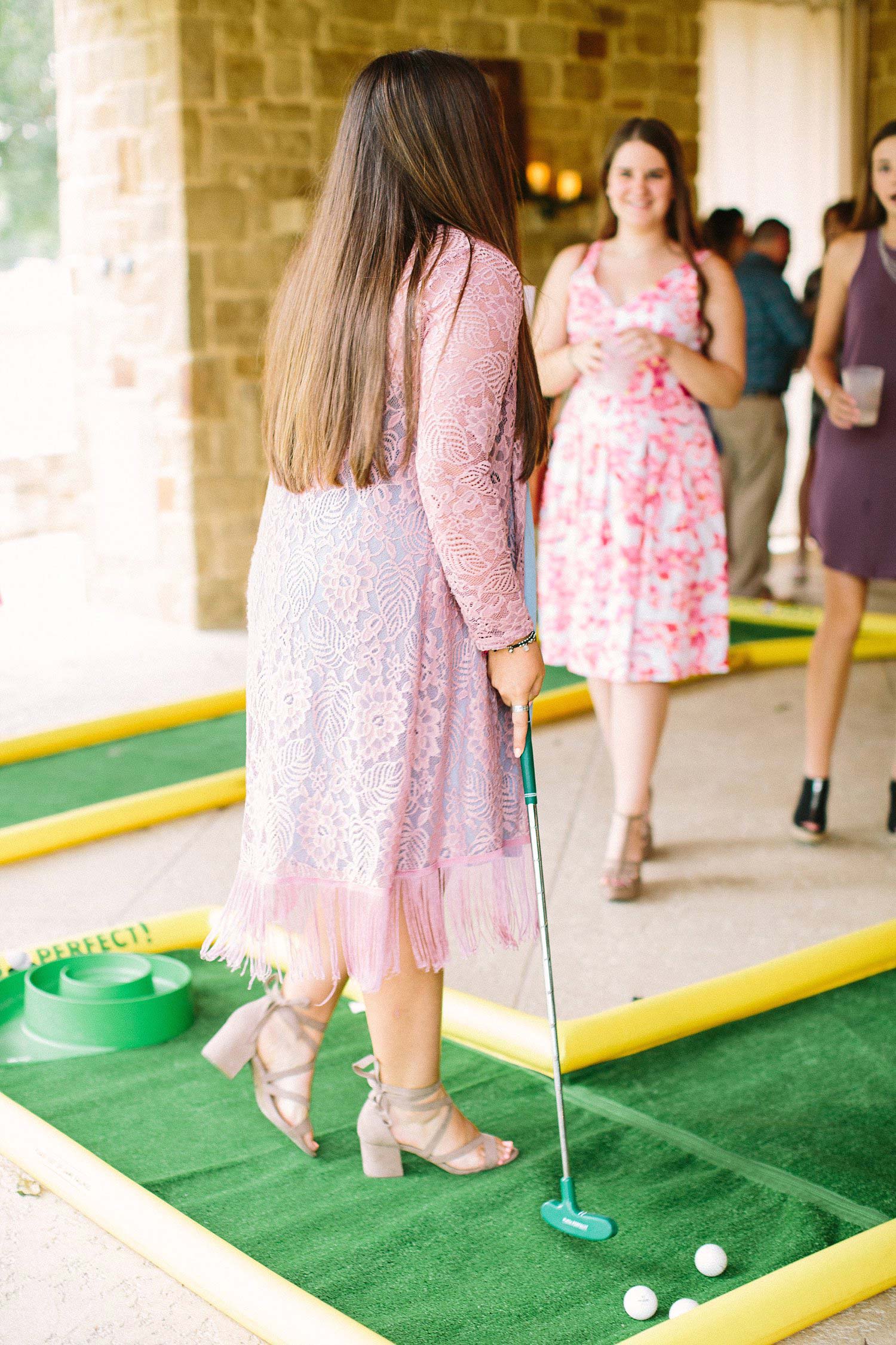 mini golf at a wedding