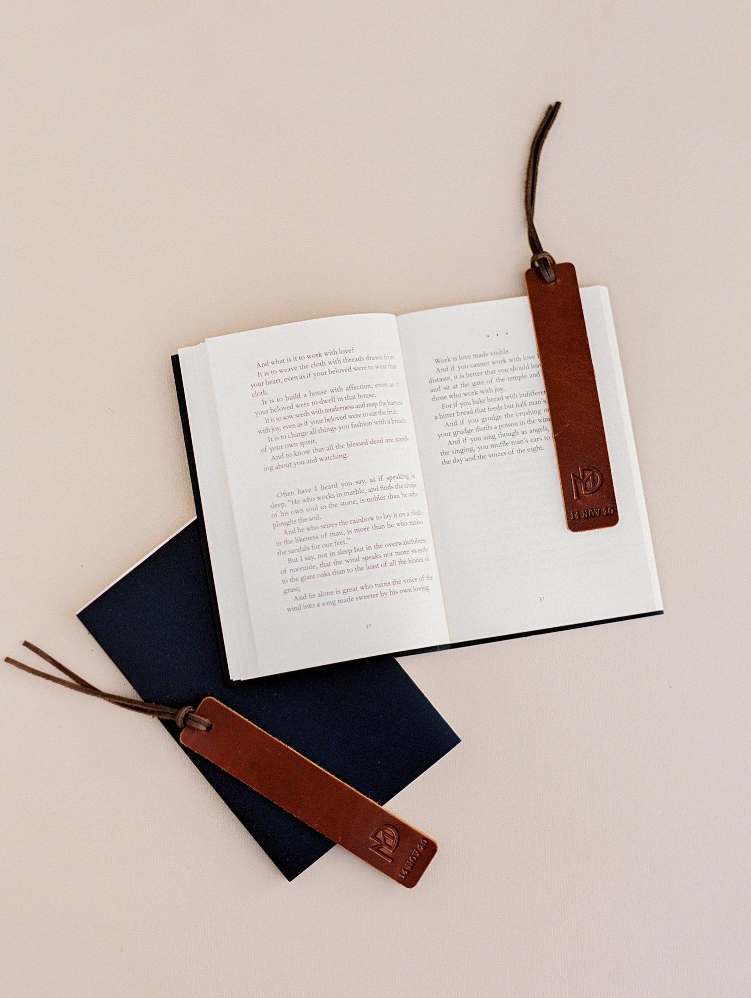 Leather bookmarks
