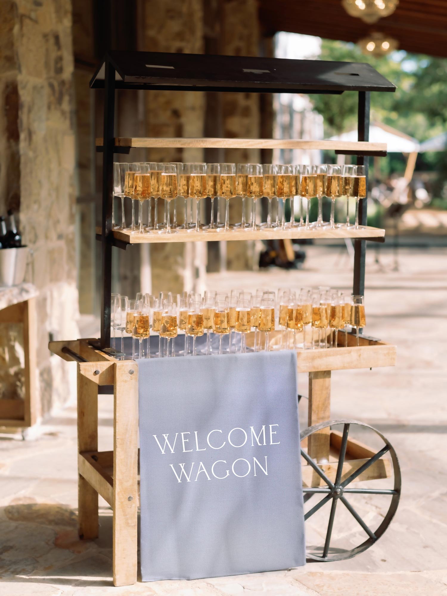 Welcome Wagon champagne at Hotel Drover Wedding