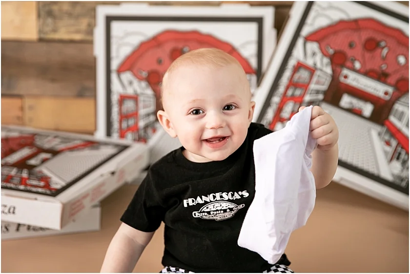 1st Birthday Session South Jersey Childrens Cake Smash Photographer Pizza Smash