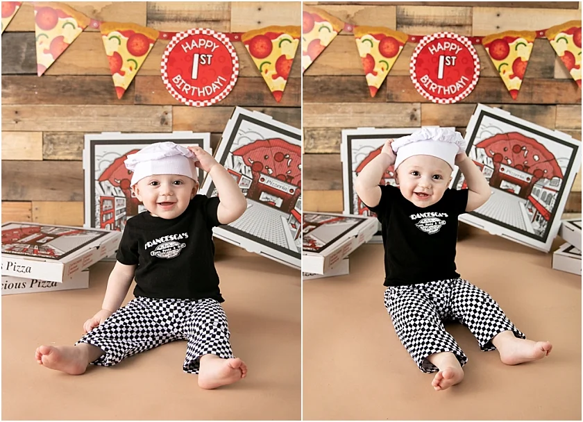 1st Birthday Session South Jersey Childrens Cake Smash Photographer Pizza Smash