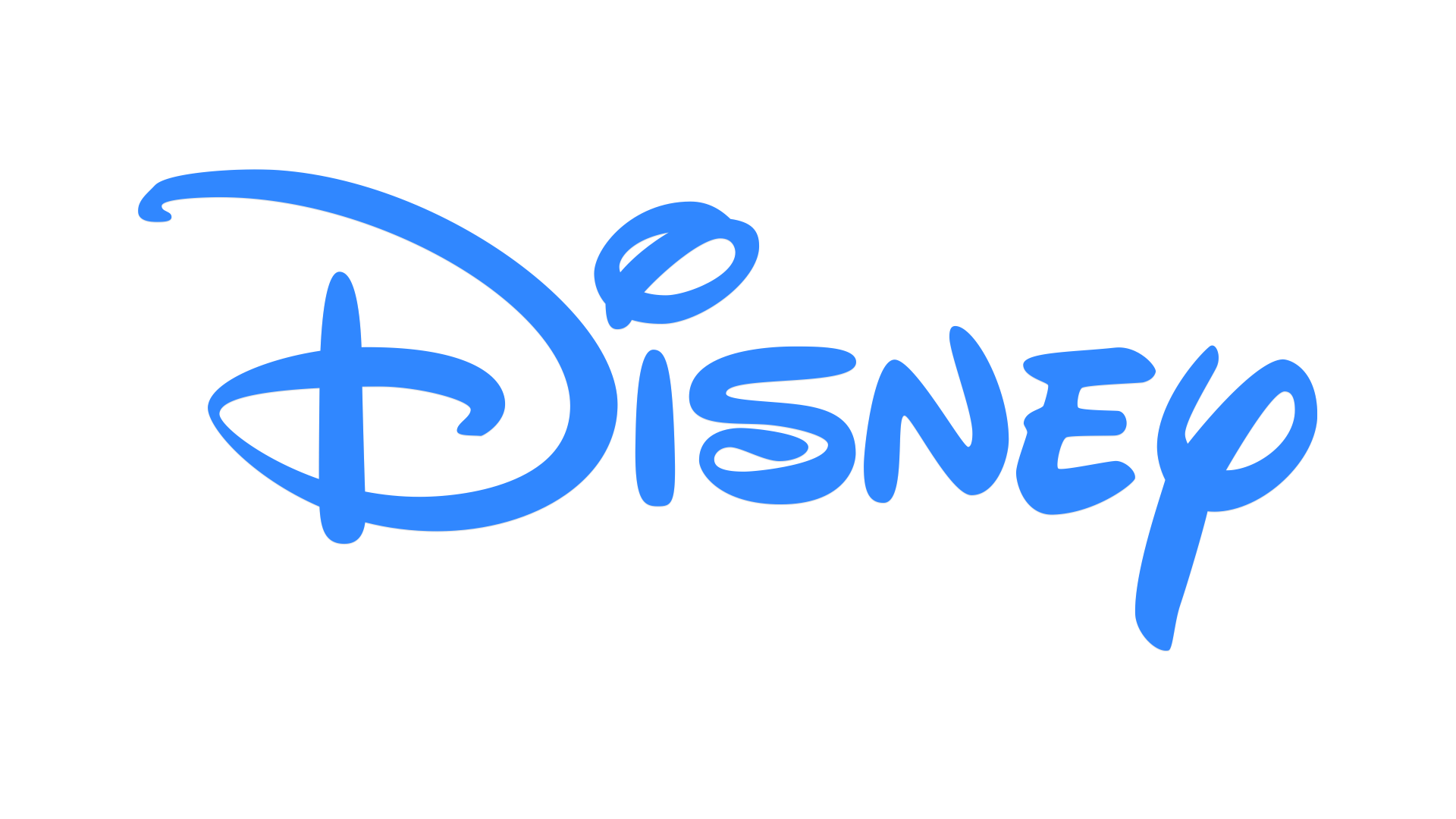 Blue Disney logo on a black background.