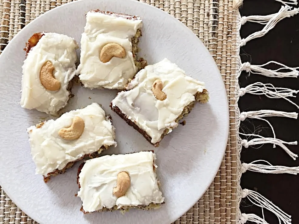 Banana-Cashew Bars with Brown Butter Frosting