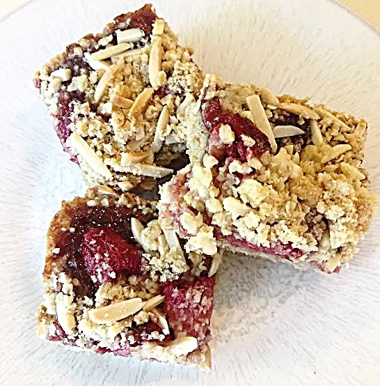 Chewy Raspberry Almond Bars