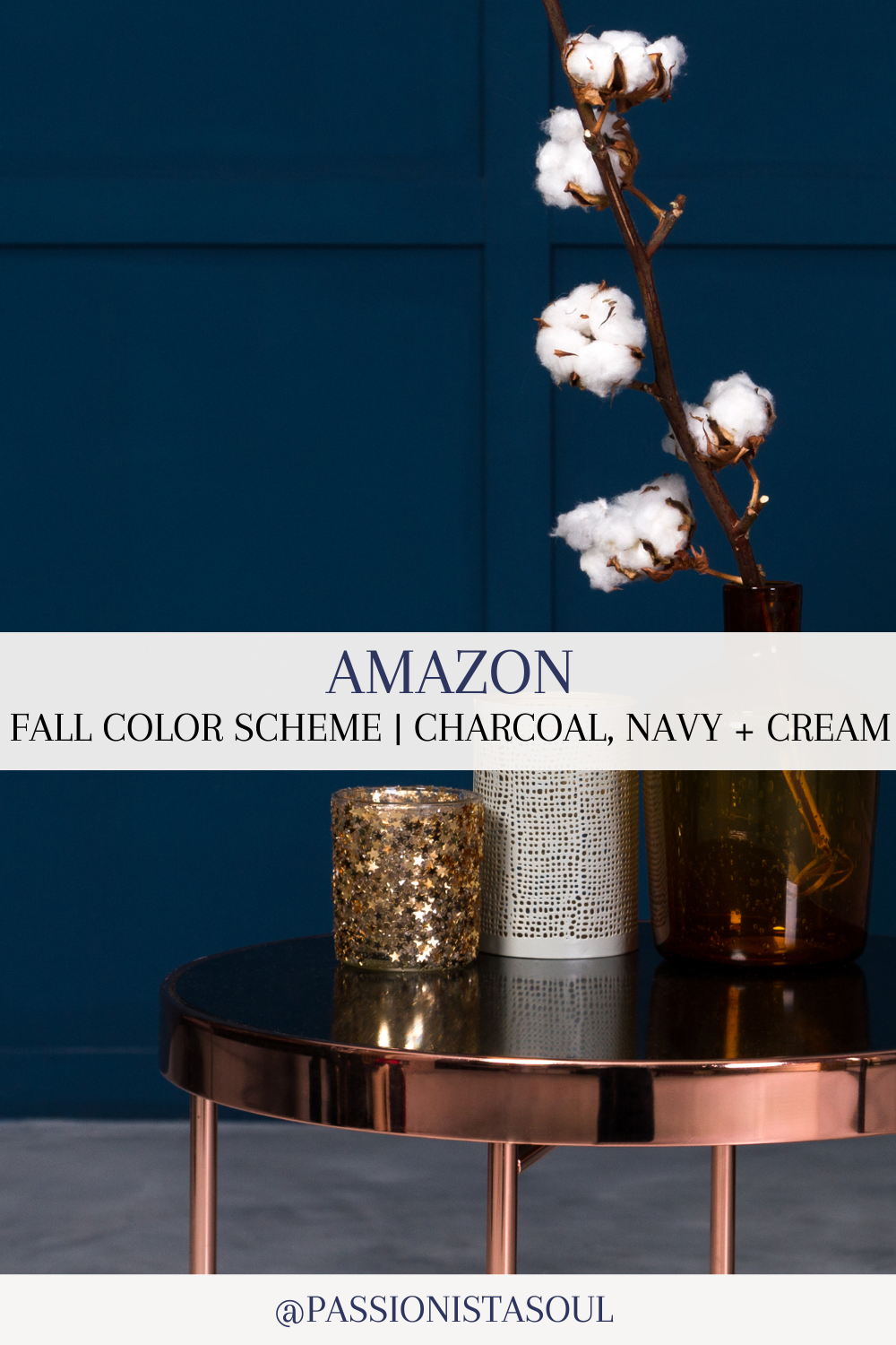 Fall Color Scheme for Home | Charcoal, Navy &amp; Cream 
