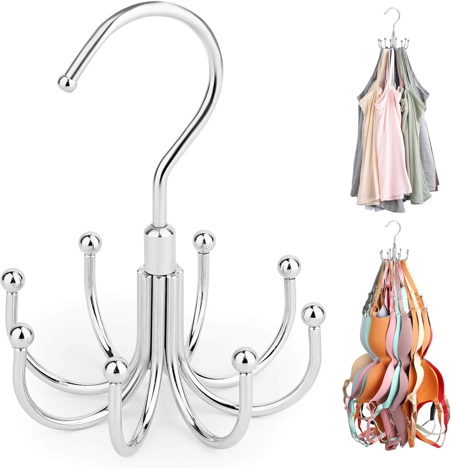Tank Top Hanger, Rotatable Bra Organizer for Closet
