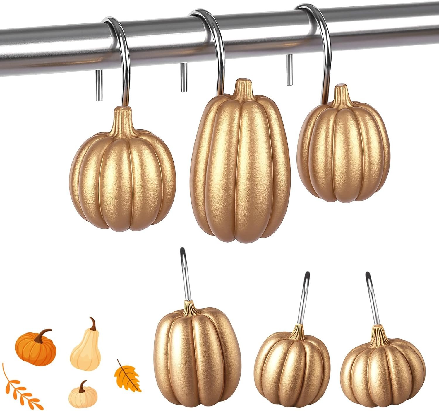 Pumpkin Shower Curtain Hooks