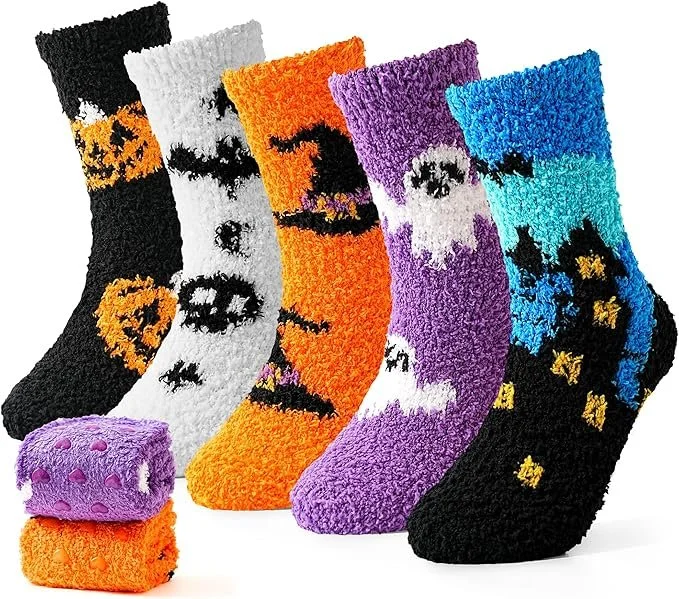 Fuzzy Halloween Socks