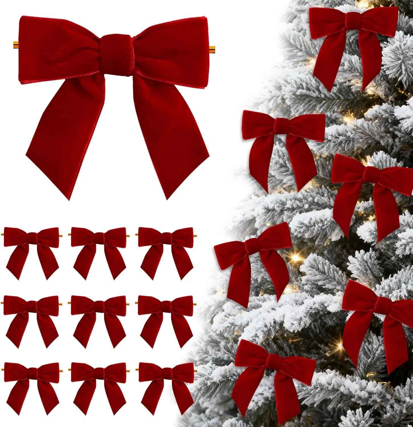Small Velvet Bows Ornaments for Christmas Tree