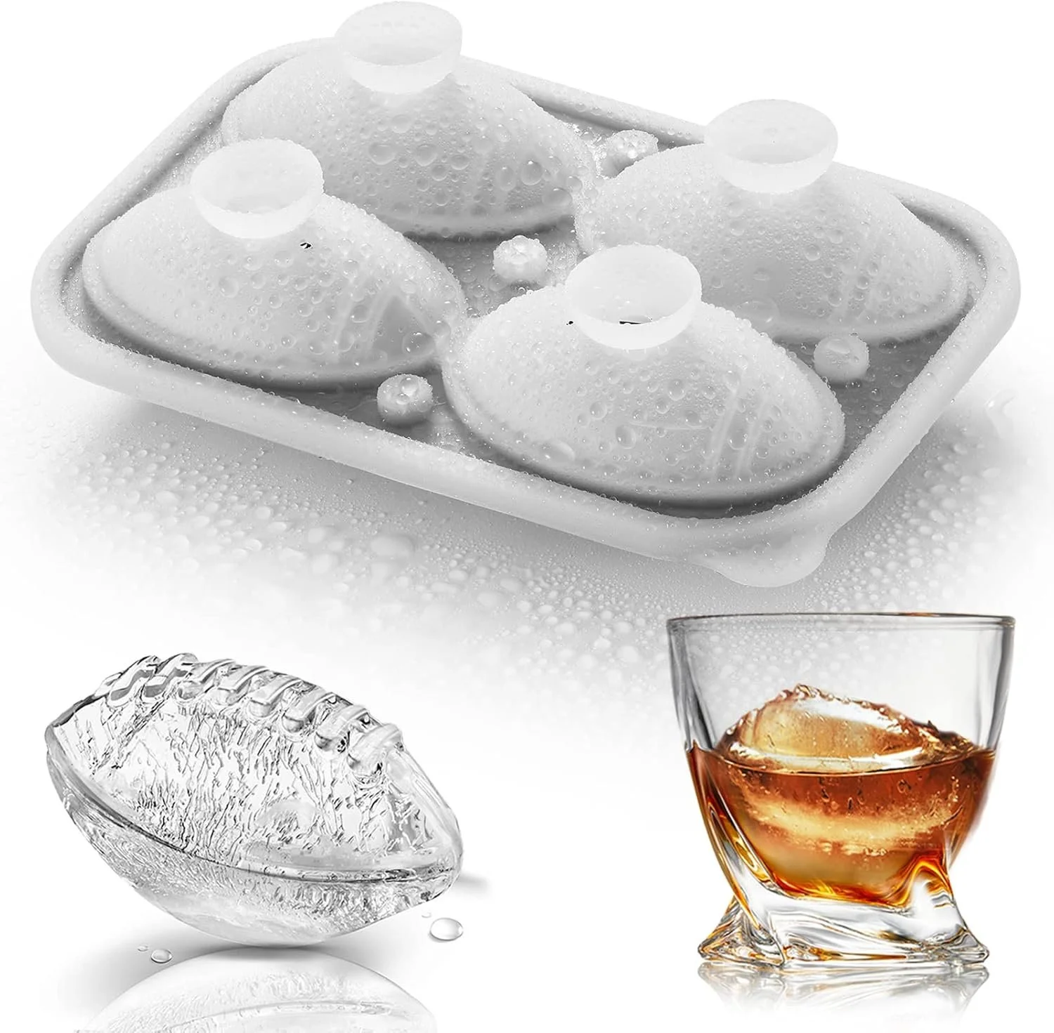 Football Ice Cube Mold Fun Shapes