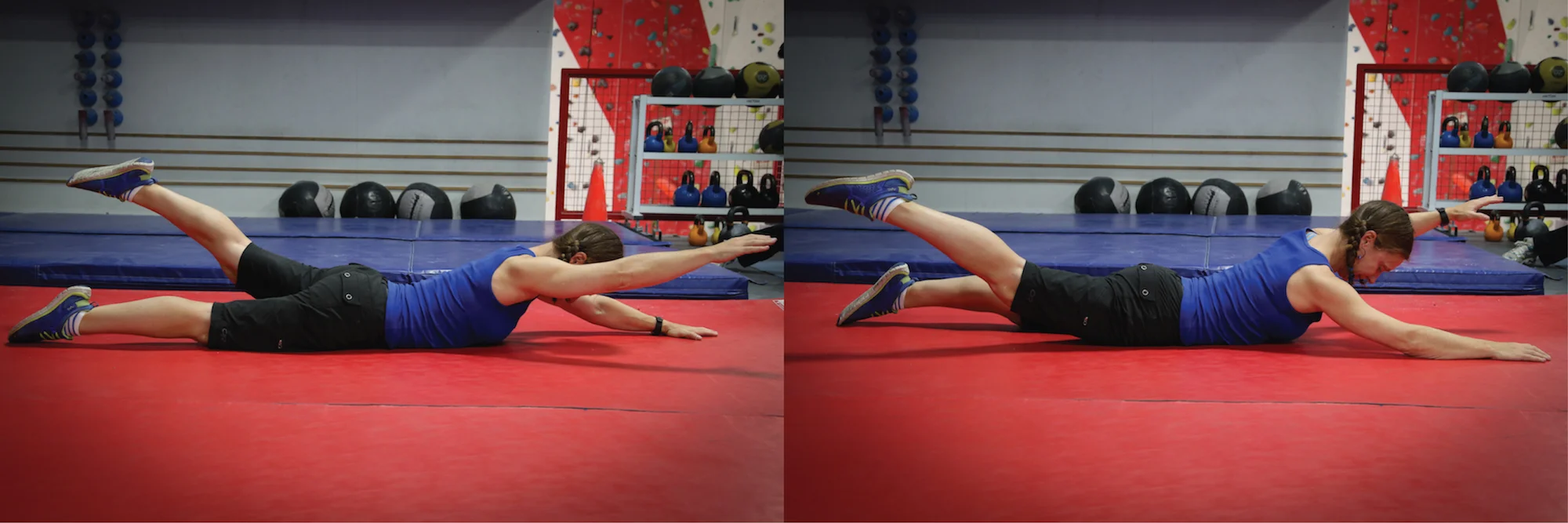 Contralateral Limb Raises 3 x 6-12 reps