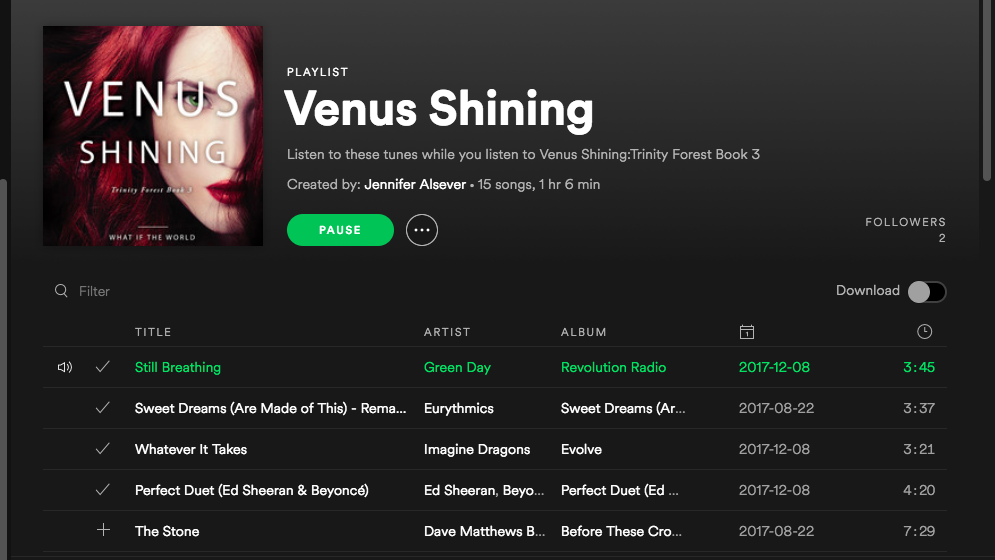 Listen to the Venus Shining Playlist